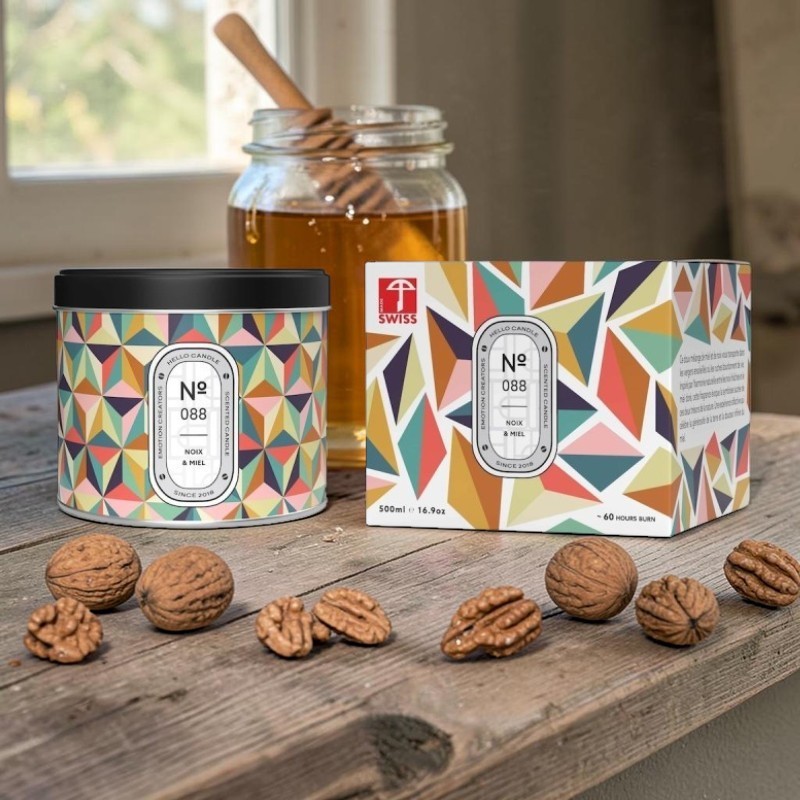 Bougie N°88 Noix & Miel — gourmande & réconfortante | Hello Candle Suisse