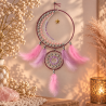 Attrape-rêves Lune rose – Fait main